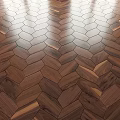 Hexagonal Wooden Floor Tiles With Intricate Pattern And Natural Wood Grain