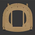 Wooden Leisure Chair With Modern Openwork Frame Design And Natural Wood Finish