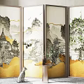 New Chinese Style Screen Partition 3d model