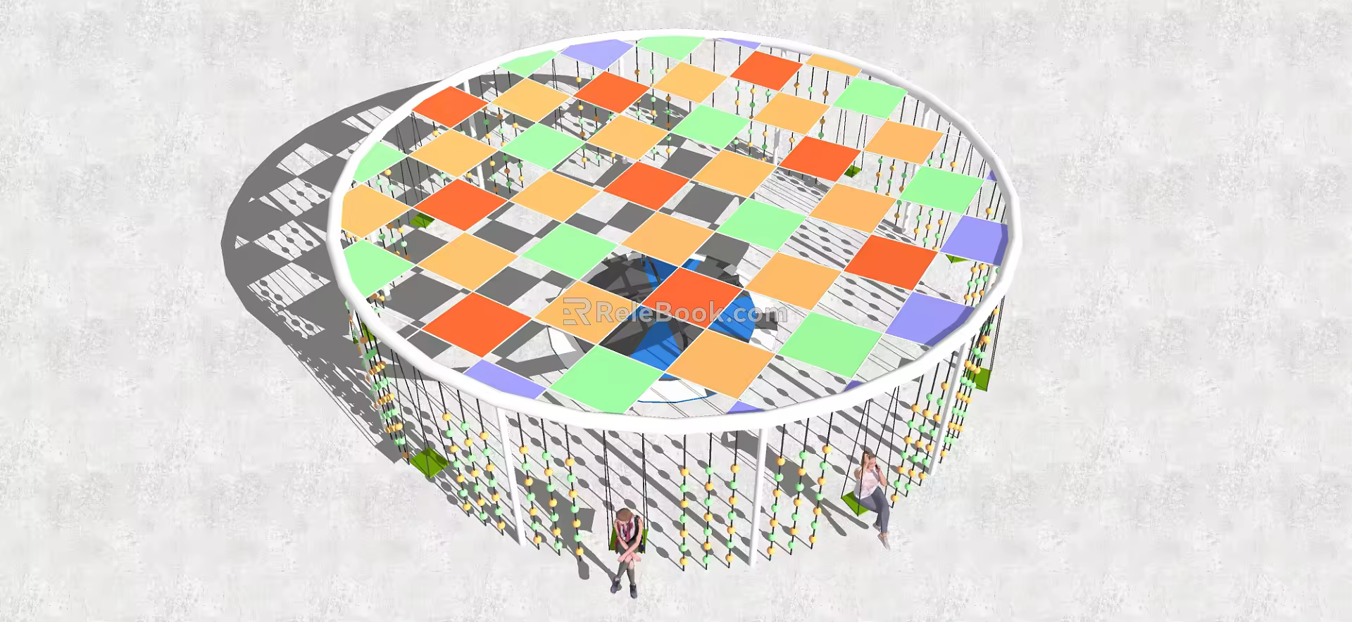 Modern swing carousel 3d model