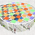 Modern swing carousel 3d model