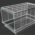 Sturdy Pet Cage With Metal Wire Frame Black Panel And Wooden Tray