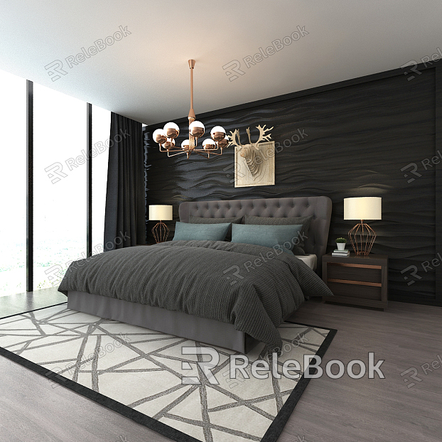 Nordic Background Double Bed model