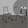 Kids Chair With Mickey Mouse Ears And Dog Ears Design Silver Legs Light Seat
