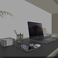 09 computer modern computer desk laptop office supplies 3d model