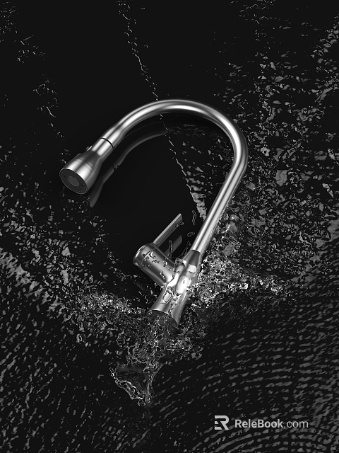 Modern Stainless Steel Kitchen Faucet With Flexible Spout And Smooth Water Flow 3d model 