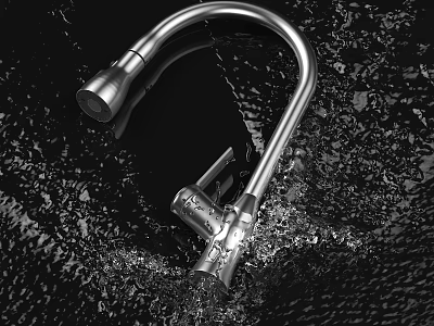 Modern Stainless Steel Kitchen Faucet With Flexible Spout And Smooth Water Flow 3d model