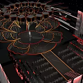 Modern Themed Stage With Illuminated Decor And Audience Area 3d model