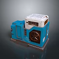 Blue Computer Server With White Top And Cooling Fan For Office Data Use