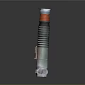 Silver Metal Mechanical Component Featuring Orange Ring Black Stripes And Red Part