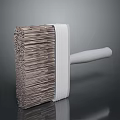 Durable Brown Bristle Cleaning Brush With White Handle And Ergonomic Grip