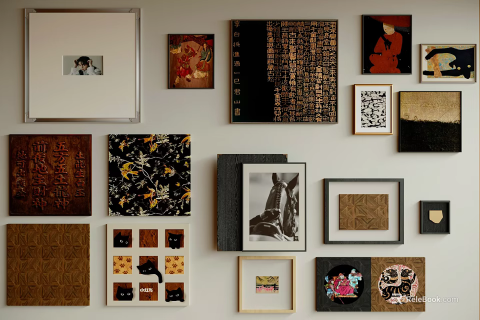 Various Style Picture Frames For Creative Wall Decor With Mixed Designs And Colors 3d model