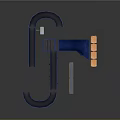 Blue Industrial Conveyor Equipment With Curved Tracks Platforms And Production Line Structures