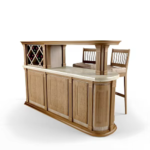 Reception Desk Company Front Desk Information Desk Bar Water Bar Seat Wood Grain Bar 3d model
