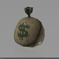 Everyday Household Supplies Storage Sack Featuring Green Dollar Sign Design And Top Opening
