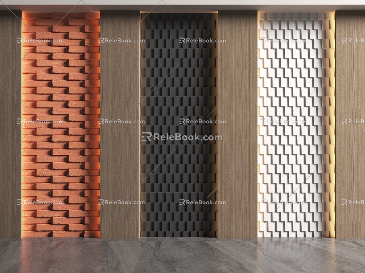 Stereo wall background wall 3d model