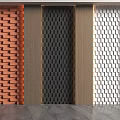 Modern Wall Paneling In Orange Black White Designs 3d model