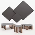Modern Minimalist Coffee Tables With Grey Tabletop And Metal Legs Design