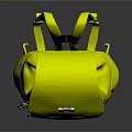 Vibrant Yellow Backpack With Modern Design Front Pocket And Logo Detail 3d model