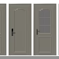 Various Styles Of Light Colored Hinged Doors Featuring Glass Panels And Paneled Designs