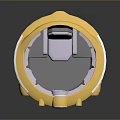 Futuristic Yellow Vehicle With Round Design Comfortable Seats Headlights And Wheels
