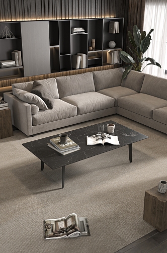 Sofa Coffee Table Combination Multi-person Corner Sofa Coffee Table Leisure Chair Side Table Corner Table 3d model