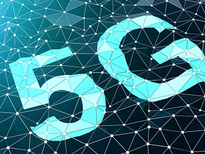 5G Network Technology With Connected Nodes And Digital Lines 3d model