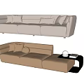 Modern three-seat sofa multiplayer sofa 3d model