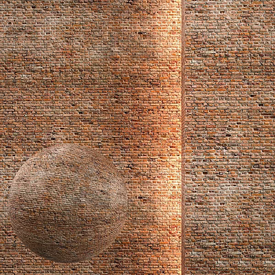 Rustic Circular Component Featured on Aged Brick Wall with Natural Texture 3d model