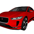 Red Jaguar Modern Sports Coupe With Sleek Body And Black Alloy Wheels