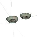 Old enamel basin old objects 3d model