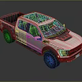 White Crew Cab Pickup Truck With Sporty Design And Black Wheels Cargo Bed