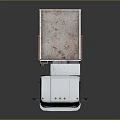 White Garbage Truck With Red Wheels And Rusty Details On Gray Surface 3d model