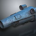 Streamlined Cosmic Spaceship With Metallic Surface And Dual Thrusters Design