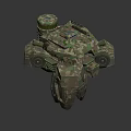 Mechanical Crab With Camouflage Design Blue Lights And Multiple Legs