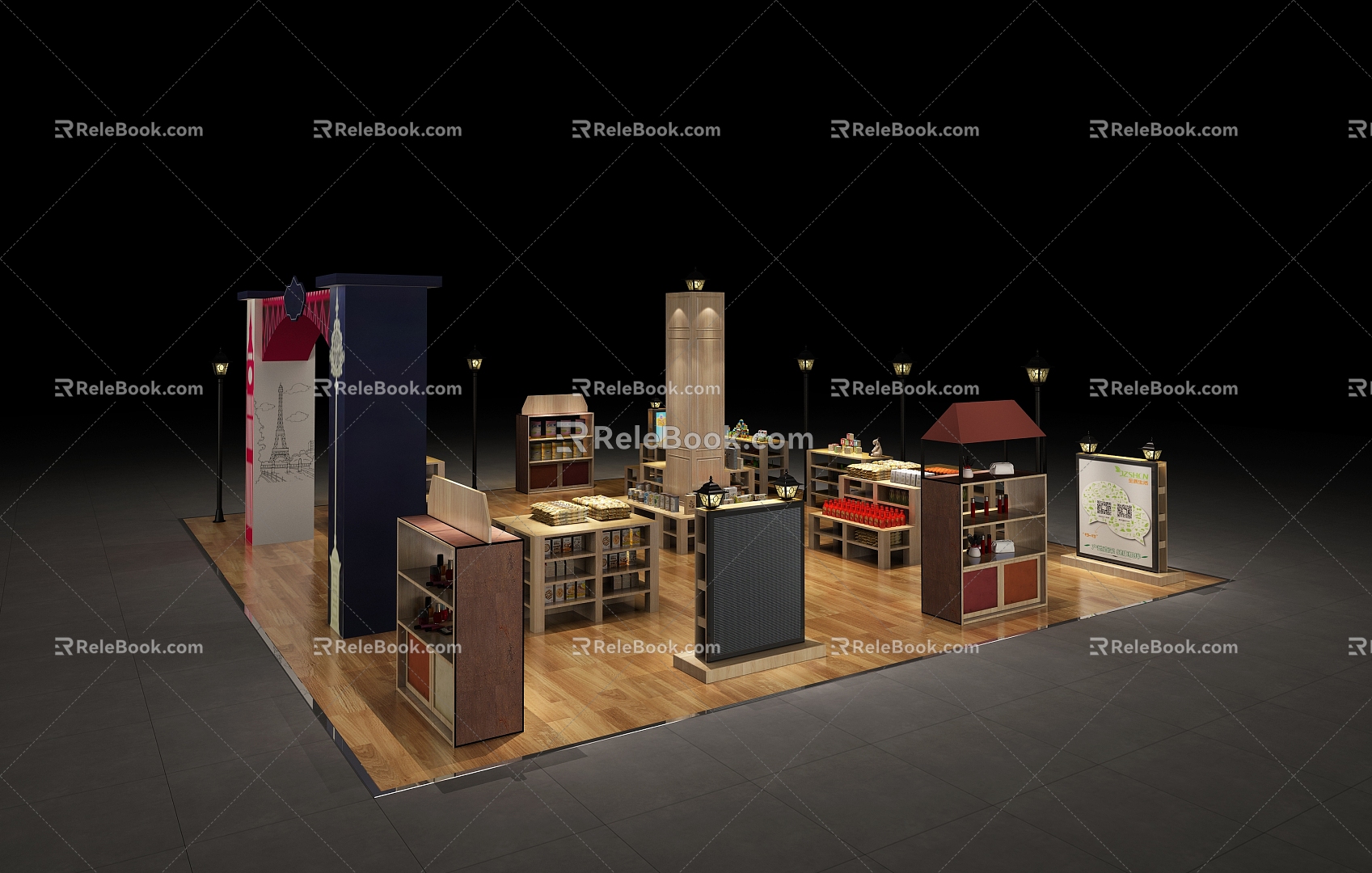 Shopping Mall Gift Shop Booth 3d model