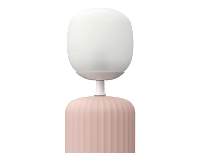 Modern Table Lamp With White Lampshade And Pink Ribbed Base Design 3d model