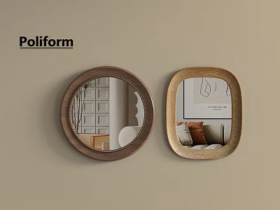 Poliform Decorative Round And Oval Mirrors With Metal Frames For Interior Design 3d model Poliform Decorative Round And Oval Mirrors With Metal Frames For Interior Design 3d model