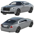 Elegant Gray Rolls Royce Coupe Featuring Black Wheels UK Plate And Two Door Design