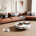Modern Sofa Coffee Table Combination Corner Sofa Coffee Table 3d model