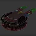 Industrial Metal Mechanical Component With Circular Base Extended Arms And Mounting Holes