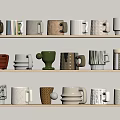 Middle Ancient Ornaments Combination Middle Ancient Cup Holder Coffee 3d model