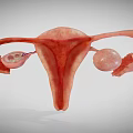 Detailed 3D Model Of Female Reproductive System With Uterus Ovaries And Fallopian Tubes
