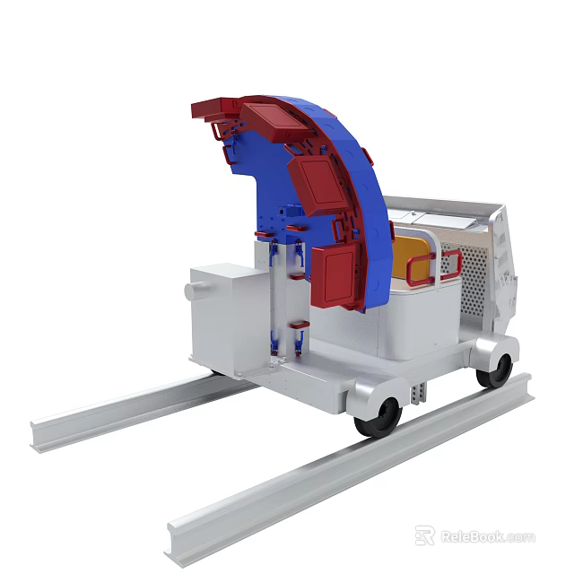 Track Mounted Mechanical Equipment With Colorful Structural Design In Industrial Setting 3d model