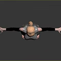 Game Movie Character 3D Model With Blonde Hair Silver Bodysuit Black Sleeves Barefoot Standing Pose