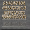 Decorative Lighting Combinations With Alphabet Numbers And Happy Day Phrase Designs