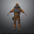 Orange Safety Protective Suit With Helmet And Backpack For Daily Use