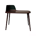 Sleek Dark Brown Dining Table With Wooden Tabletop Slim Legs And Matching Chair