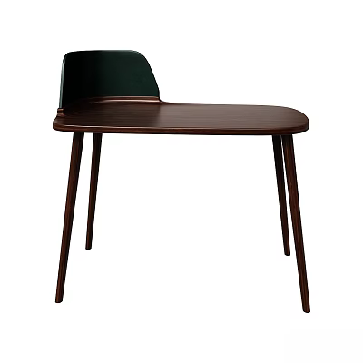 Sleek Dark Brown Dining Table With Wooden Tabletop Slim Legs And Matching Chair 3d model