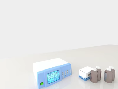 Professional Medical Device With Digital Display Reagent Bottles And Test Kits 3d model